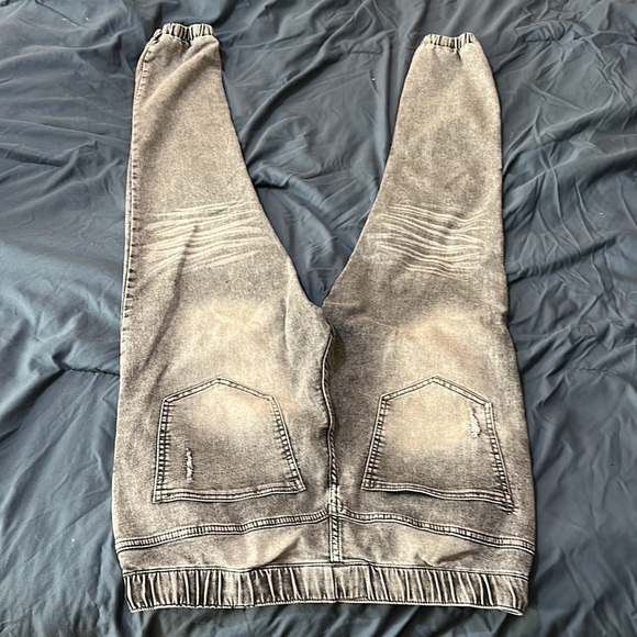 black and white denim joggers size large - Picture 2 of 2